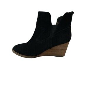 Blondo Irving Waterproof Suede Wedge Ankle Boots Black Chelsea Booties Size 8M